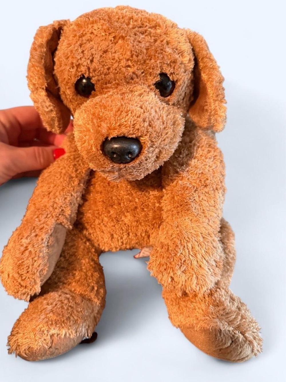 1999 Vintage Ty Brown Plush Puppy Scooter Retired- Soft Brown Dog Stuffed Animal